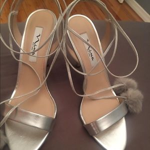Nina Italian silver heels